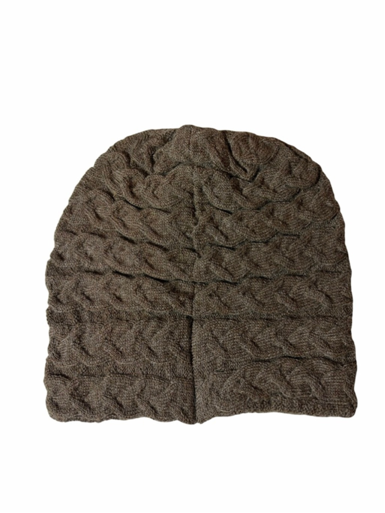 Evelyn Monteza 100 Baby Alpaca Cable Knit Beanie Hat Made In Peru